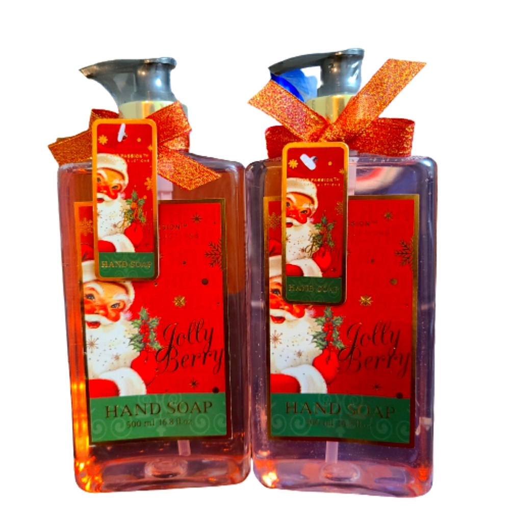 (2) SANTA JOLLY BERRY HAND WASH
